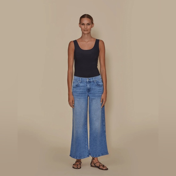 LE JEAN by Charlie Gay Women’s Juliette Wide-Leg - Low rise Jeans Ankle Size 27 - Picture 1 of 14